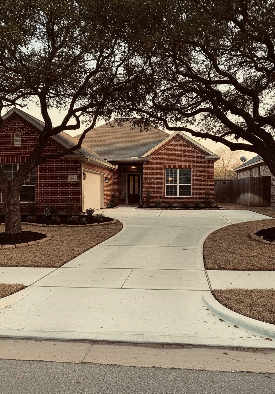 Portrait view of a Fort Worth residential property with traditional architecture and mature landscaping.
